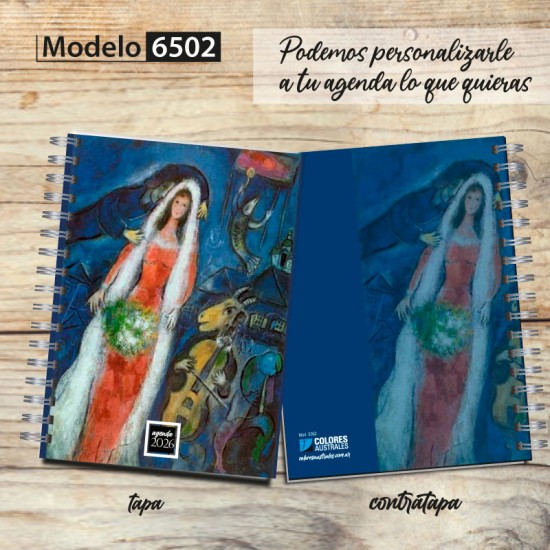 Agenda 2026 tapa dura mod. 6502 "Chagall" en caja para regalo