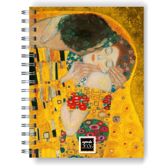 Agenda 2026 tapa dura mod. 6501 "The kiss by Klimt" en caja para regalo