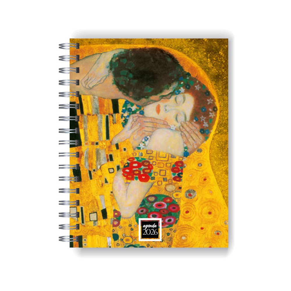 Agenda 2026 tapa dura mod. 6501 "The kiss by Klimt" en caja para regalo