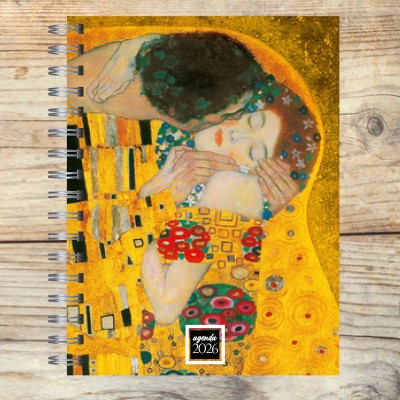 Agenda 2026 tapa dura mod. 6501 "The kiss by Klimt" en caja para regalo