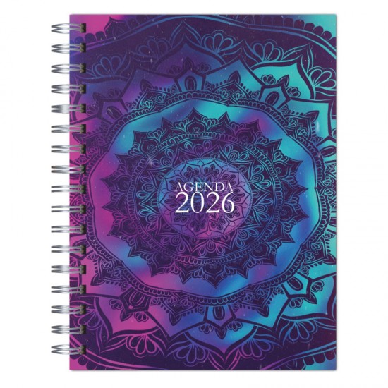 Agenda 2026 tapa dura mod. 5114 "Degradee Mandala" en caja para regalo