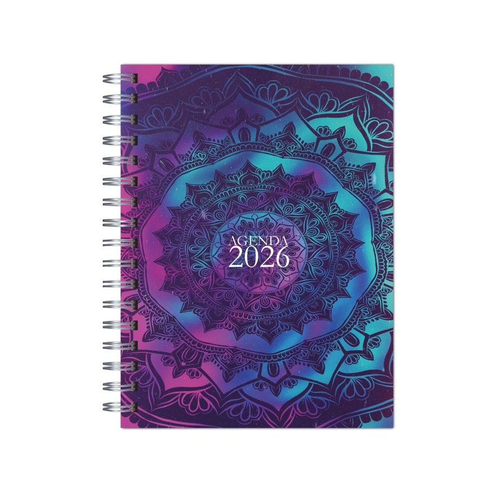 Agenda 2026 tapa dura mod. 5114 "Degradee Mandala" en caja para regalo