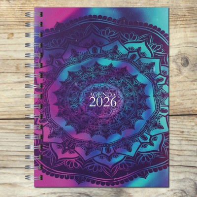 Agenda 2026 tapa dura mod. 5114 "Degradee Mandala" en caja para regalo
