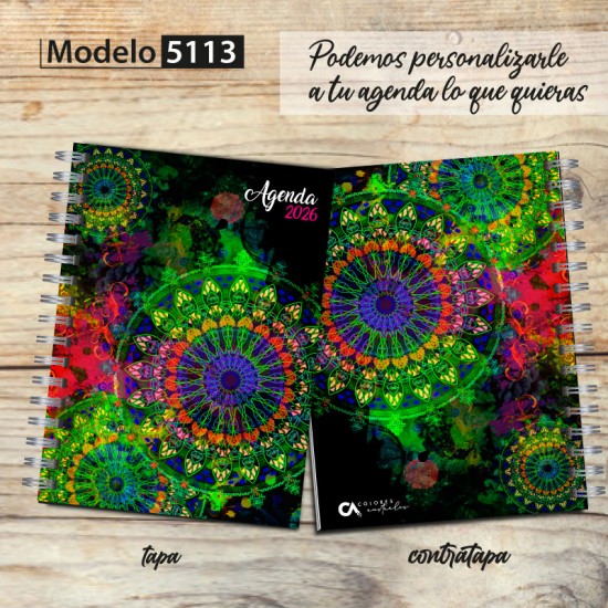 Agenda 2026 tapa dura mod. 5113 "Mandala group" en caja para regalo