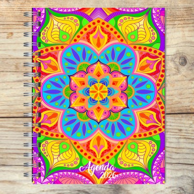 Agenda 2026 tapa dura mod. 5112 "New mandala" en caja para regalo