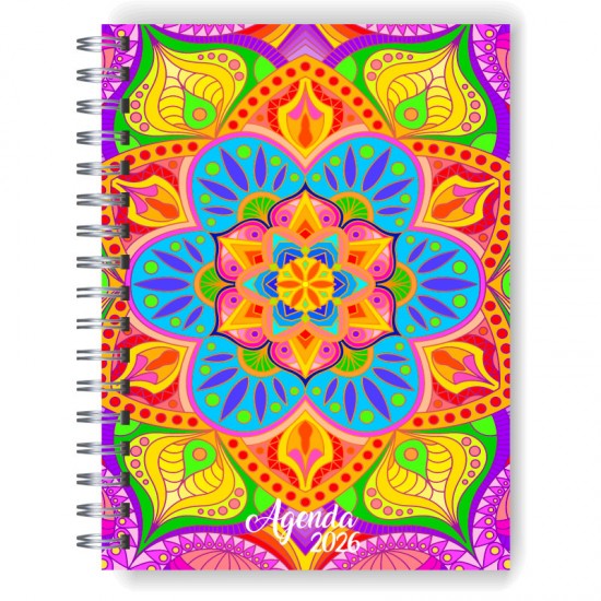 Agenda 2026 tapa dura mod. 5112 "New mandala" en caja para regalo