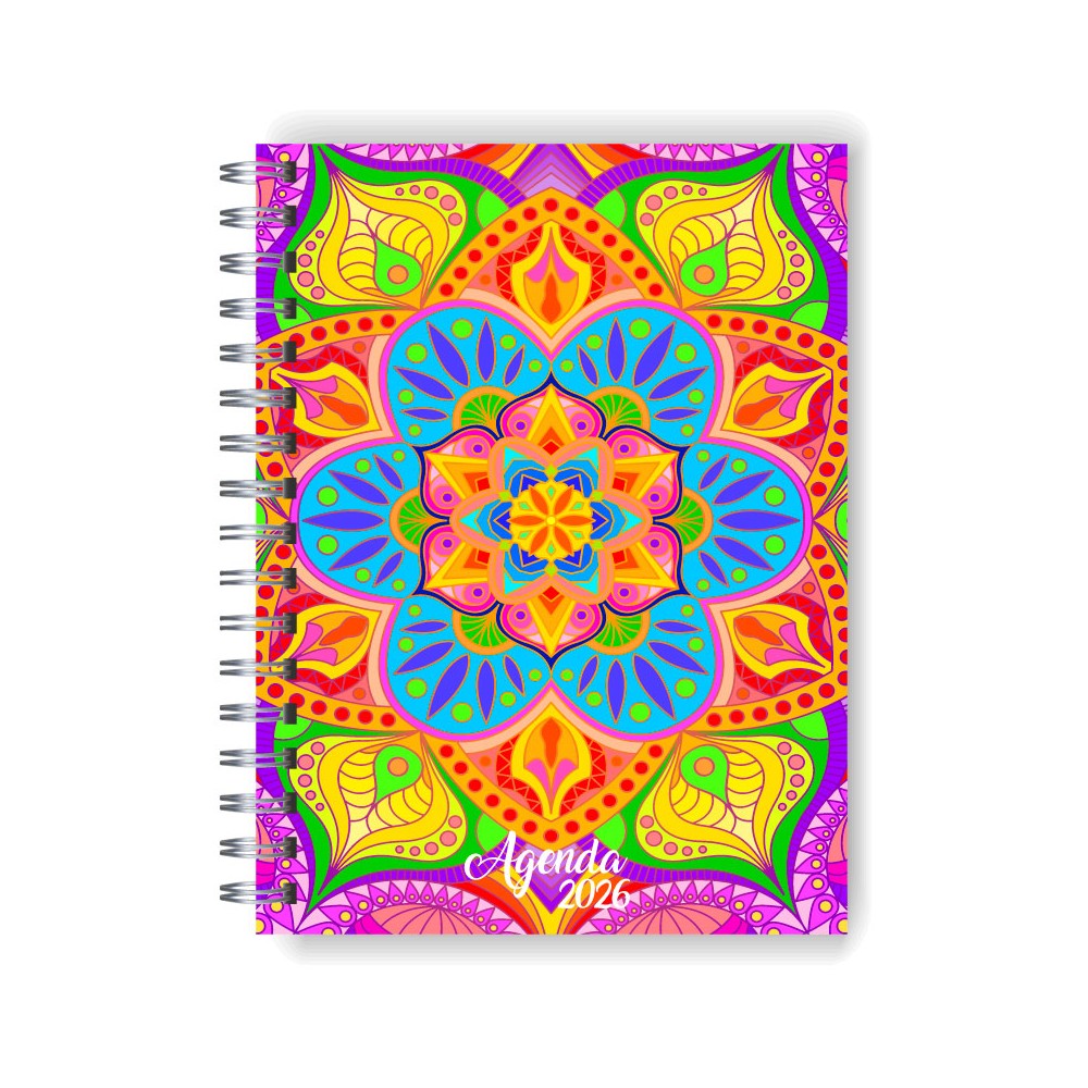 Agenda 2026 tapa dura mod. 5112 "New mandala" en caja para regalo