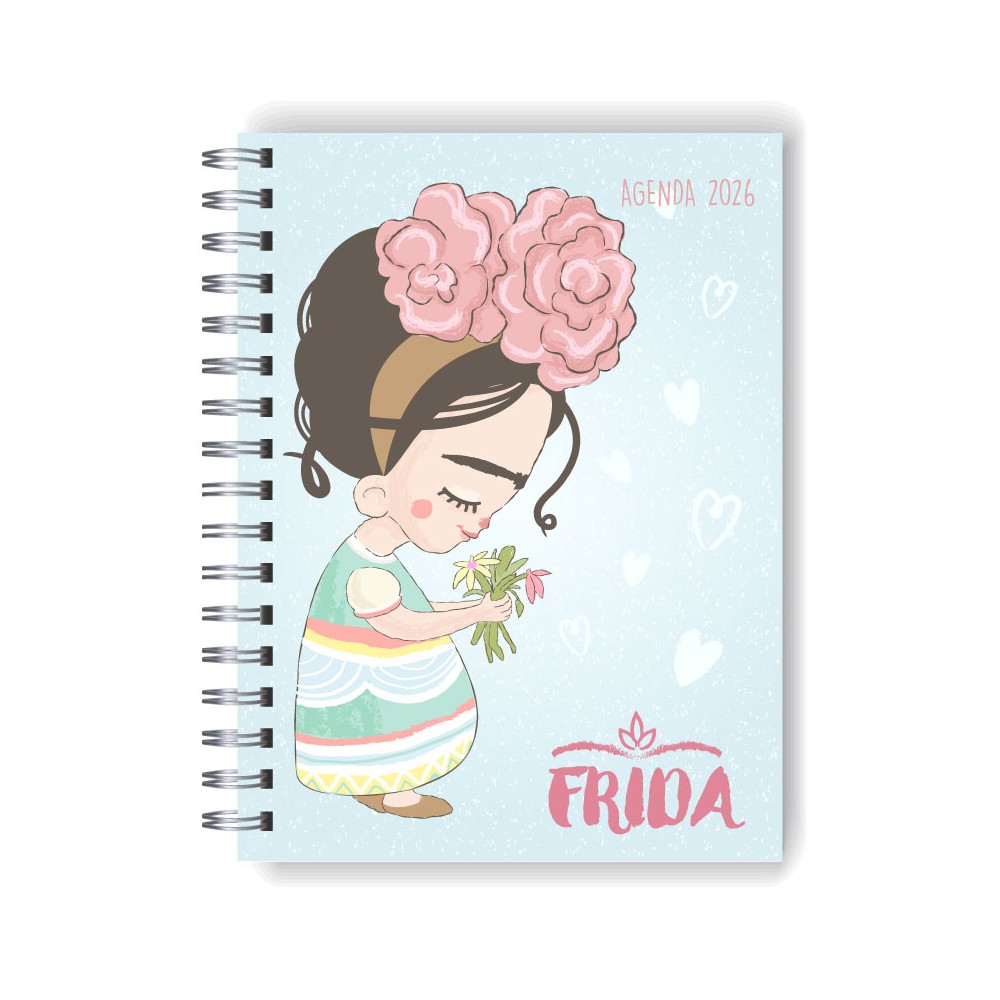 Agenda 2026 tapa dura mod. 5109 "Frida drawing" en caja para regalo