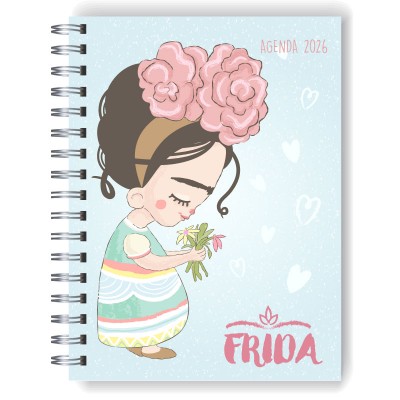 Agenda 2026 tapa dura mod. 5109 "Frida drawing" en caja para regalo