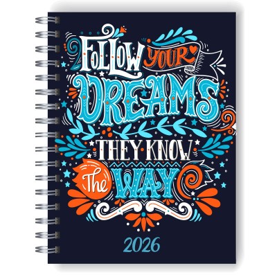 Agenda 2026 tapa dura mod. 5108 "Follow your dreams" en caja para regalo