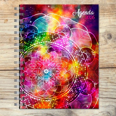 Agenda 2026 tapa dura mod. 5106 "Mandala design" en caja para regalo