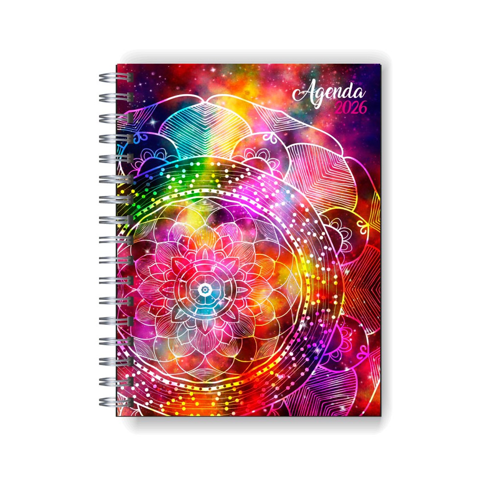 Agenda 2026 tapa dura mod. 5106 "Mandala design" en caja para regalo
