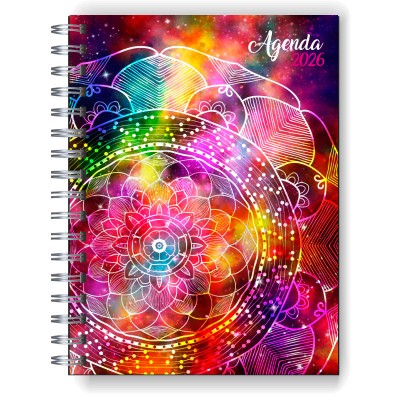 Agenda 2026 tapa dura mod. 5106 "Mandala design" en caja para regalo