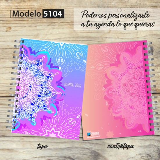 Agenda 2026 tapa dura mod. 5104 "Mandala" en caja para regalo