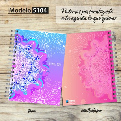 Agenda 2026 tapa dura mod. 5104 "Mandala" en caja para regalo