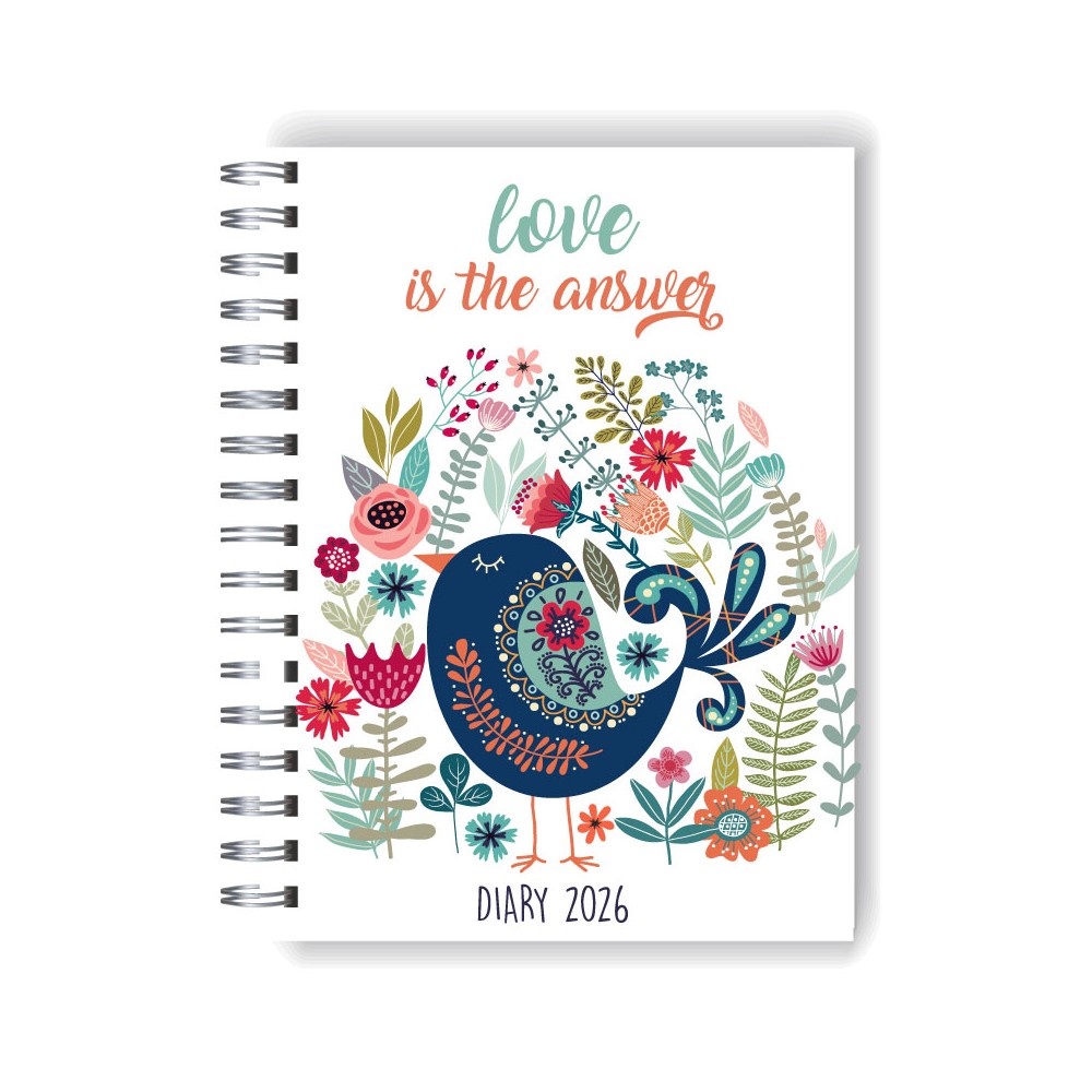 Agenda 2026 tapa dura mod. 5101 "Love is the answer" en caja para regalo