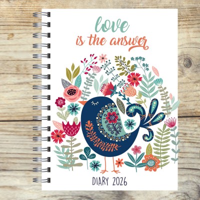 Agenda 2026 tapa dura mod. 5101 "Love is the answer" en caja para regalo