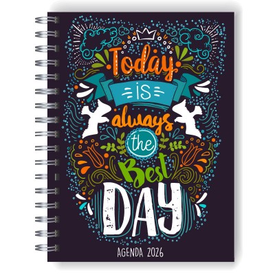 Agenda 2026 tapa dura mod. 5100 "Today is the best day" en caja para regalo
