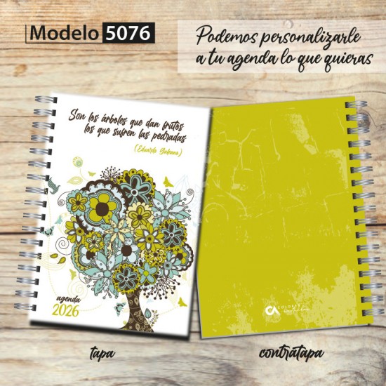 Agenda 2026 tapa dura mod. 5076 "Arboles Galeano" en caja para regalo