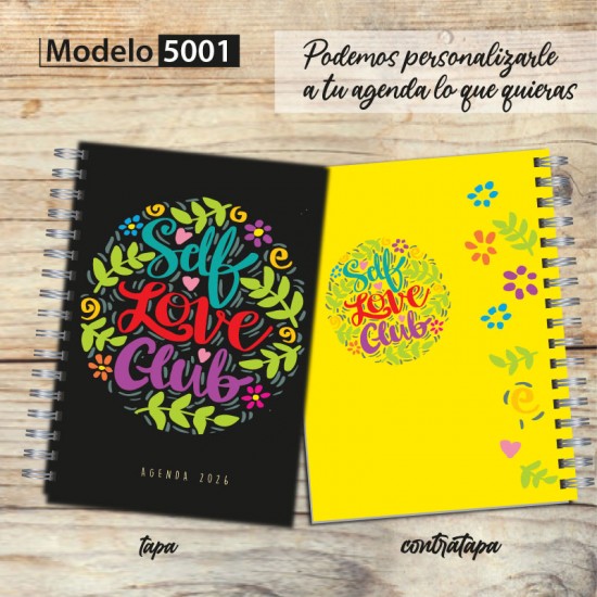 Agenda 2026 tapa dura mod. 5001 "Self Love Club" en caja para regalo