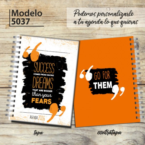 Agenda 2026 tapa dura mod. 5037 "Success"  en caja para regalo