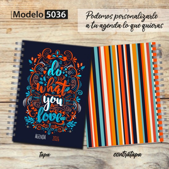 Agenda 2026 tapa dura mod. 5036 "Do what you love"  en caja para regalo