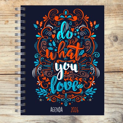Agenda 2026 tapa dura mod. 5036 "Do what you love"  en caja para regalo