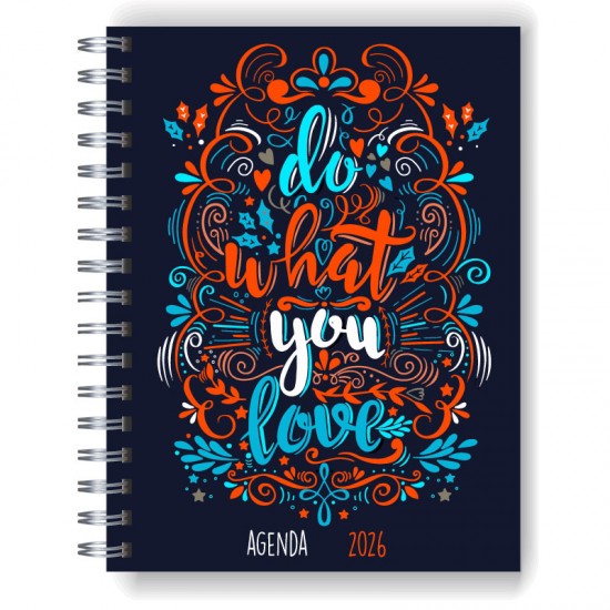 Agenda 2026 tapa dura mod. 5036 "Do what you love"  en caja para regalo