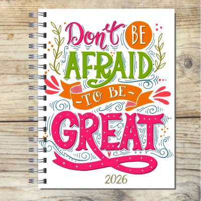 Agenda 2026 tapa dura mod. 5038 "Don´t be afraid"  en caja para regalo