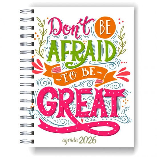 Agenda 2026 tapa dura mod. 5038 "Don´t be afraid"  en caja para regalo