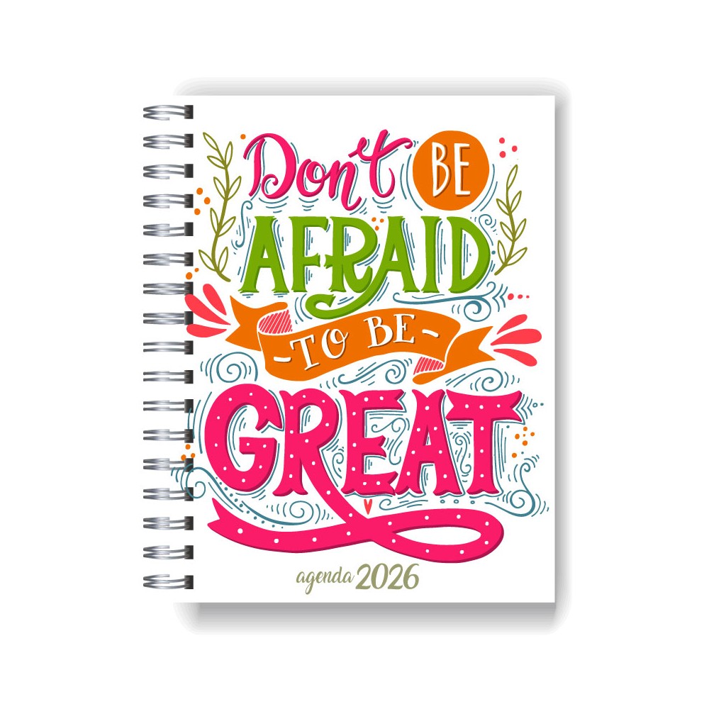 Agenda 2026 tapa dura mod. 5038 "Don´t be afraid"  en caja para regalo