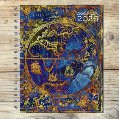 Agenda 2026 tapa dura mod. 5040 "Old map 2"  en caja para regalo