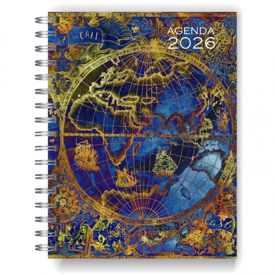 Agenda 2026 tapa dura mod. 5040 "Old map 2"  en caja para regalo