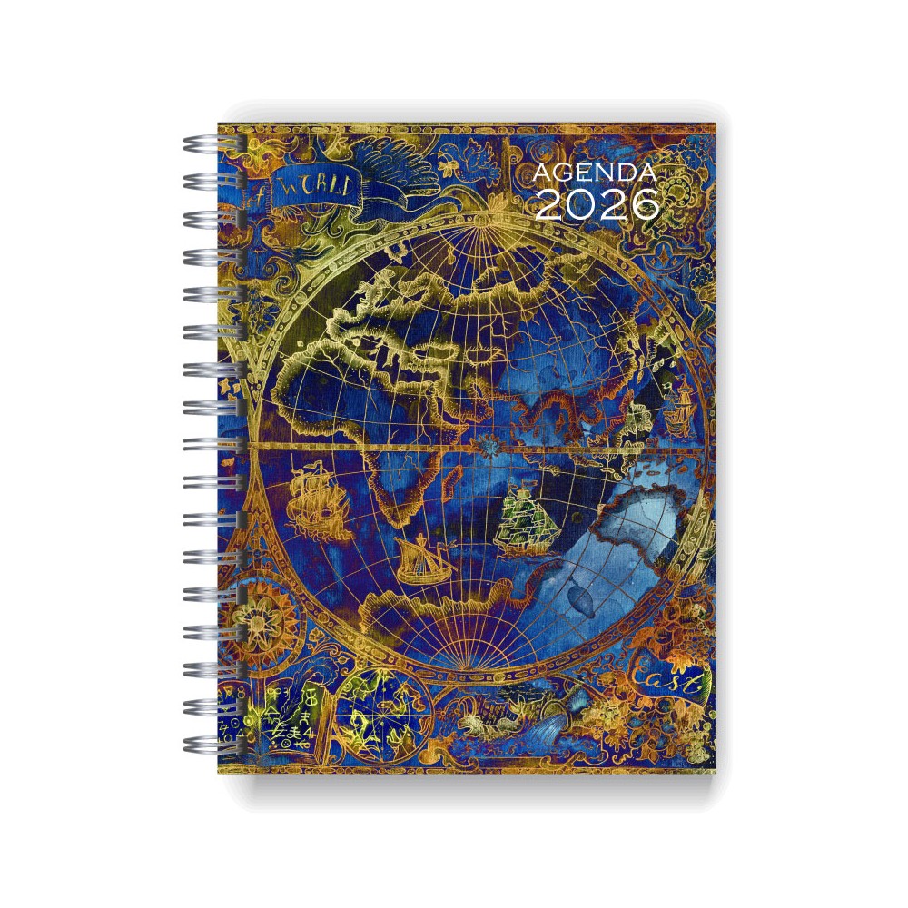 Agenda 2026 tapa dura mod. 5040 "Old map 2"  en caja para regalo