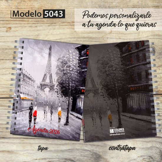 Agenda 2026 tapa dura mod. 5043 "Paris portrait"  en caja para regalo