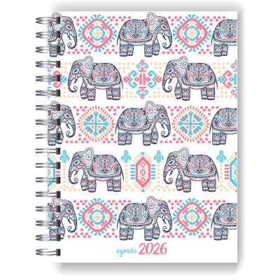 Agenda 2026 tapa dura mod. 5046 "Elephant mandala" en caja para regalo