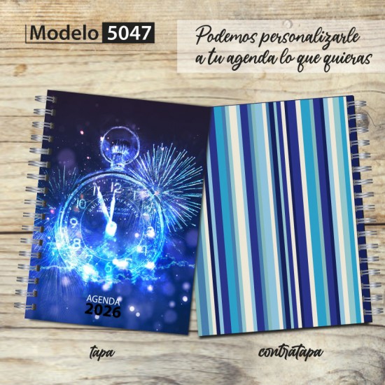 Agenda 2026 tapa dura mod. 5047 "Colorful Clock" en caja para regalo