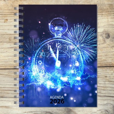 Agenda 2026 tapa dura mod. 5047 "Colorful Clock" en caja para regalo