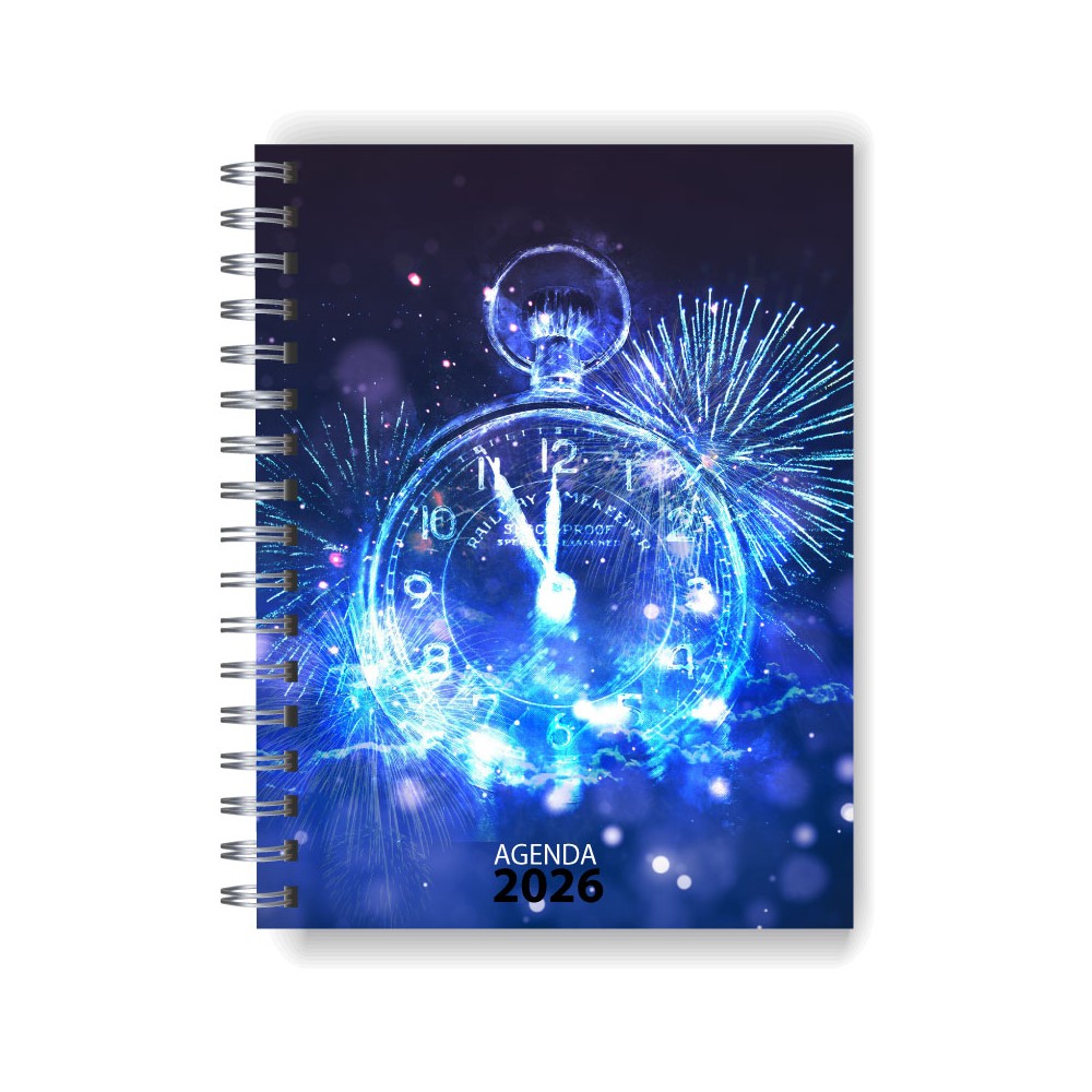 Agenda 2026 tapa dura mod. 5047 "Colorful Clock" en caja para regalo