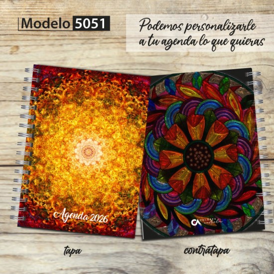 Agenda 2026 dura mod. 5051 "Golden Mandala" en caja para regalo