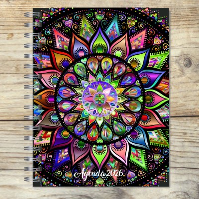 Agenda 2026 tapa dura mod. 5053 "Fractal design" en caja para regalo