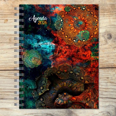 Agenda 2026 tapa dura mod. 5056 "Ancient Mandala" en caja para regalo
