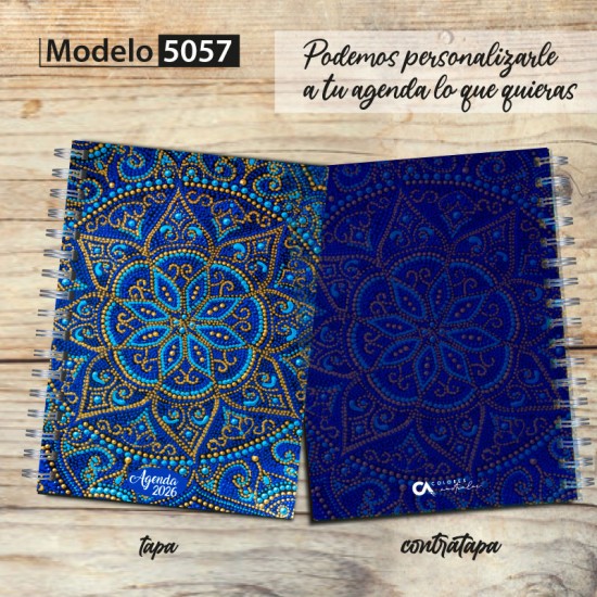 Agenda 2026 tapa dura mod. 5057 "Mandala Spots" en caja para regalo