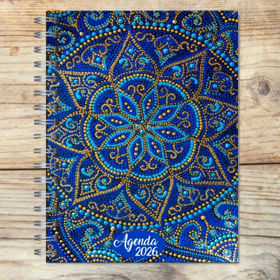 Agenda 2026 tapa dura mod. 5057 "Mandala Spots" en caja para regalo