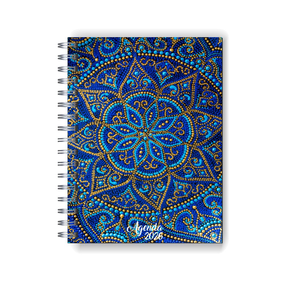Agenda 2026 tapa dura mod. 5057 "Mandala Spots" en caja para regalo