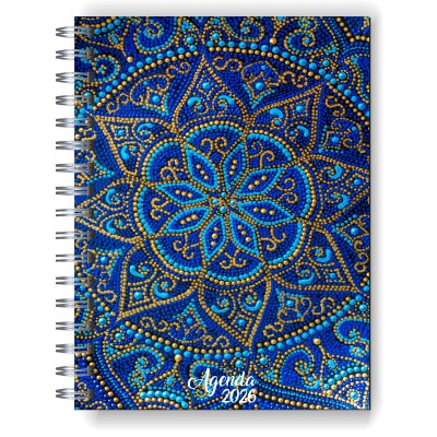 Agenda 2026 tapa dura mod. 5057 "Mandala Spots" en caja para regalo