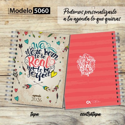 Agenda 2026 tapa dura mod. 5060 "Born to be real" en caja para regalo