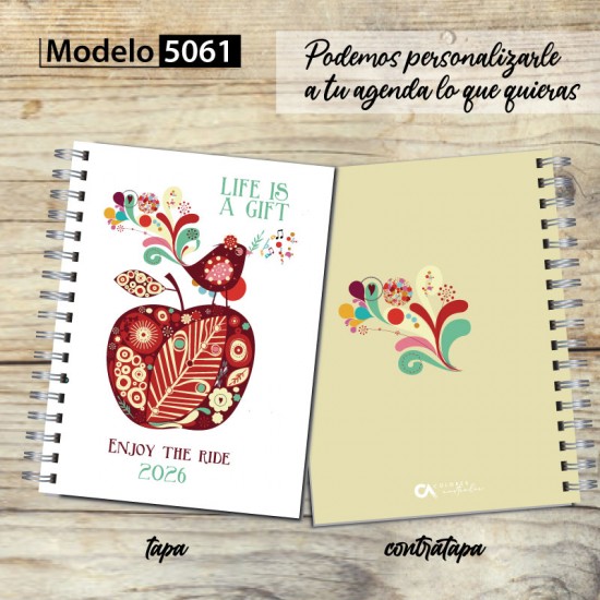 Agenda 2026 tapa dura mod. 5061 "Enjoy the ride" en caja para regalo