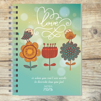 Agenda 2026 tapa dura mod. 5062 "Love is" en caja para regalo