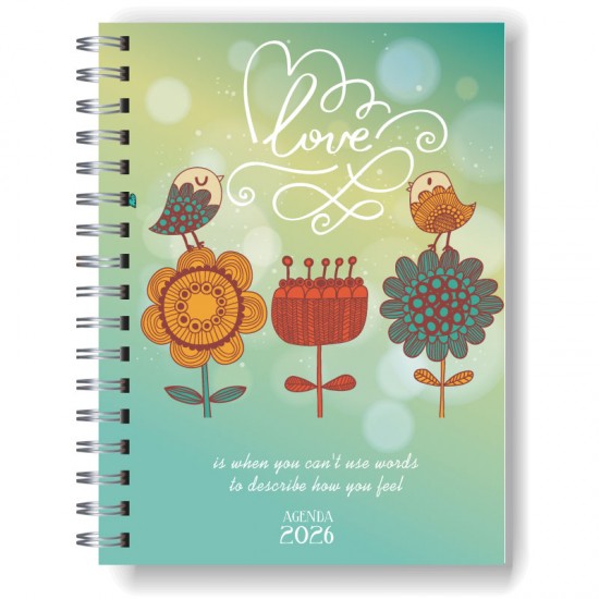 Agenda 2026 tapa dura mod. 5062 "Love is" en caja para regalo